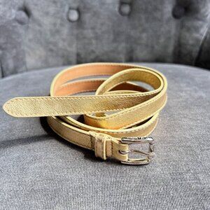 Dolce & Gabbana Tie-End Soft Skinny Belt – TG/46 – Gold